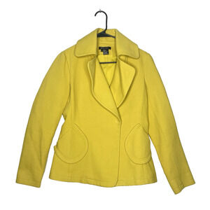 Etcetera Blazer Yellow‎ Cotton Wool Retro Mod Style Size 4